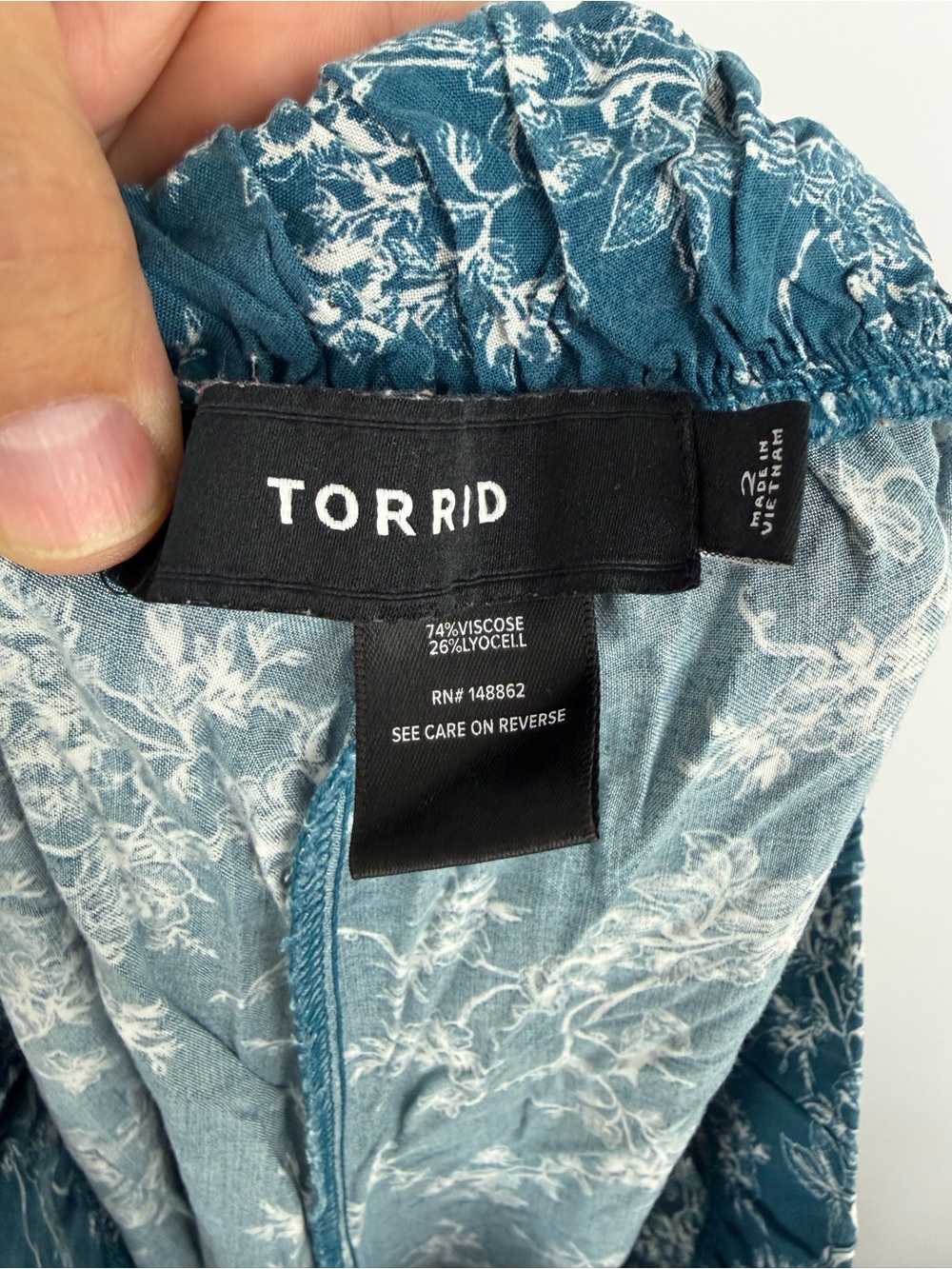torrid Teal Floral Wide Leg Pants - Picture 6 of 6